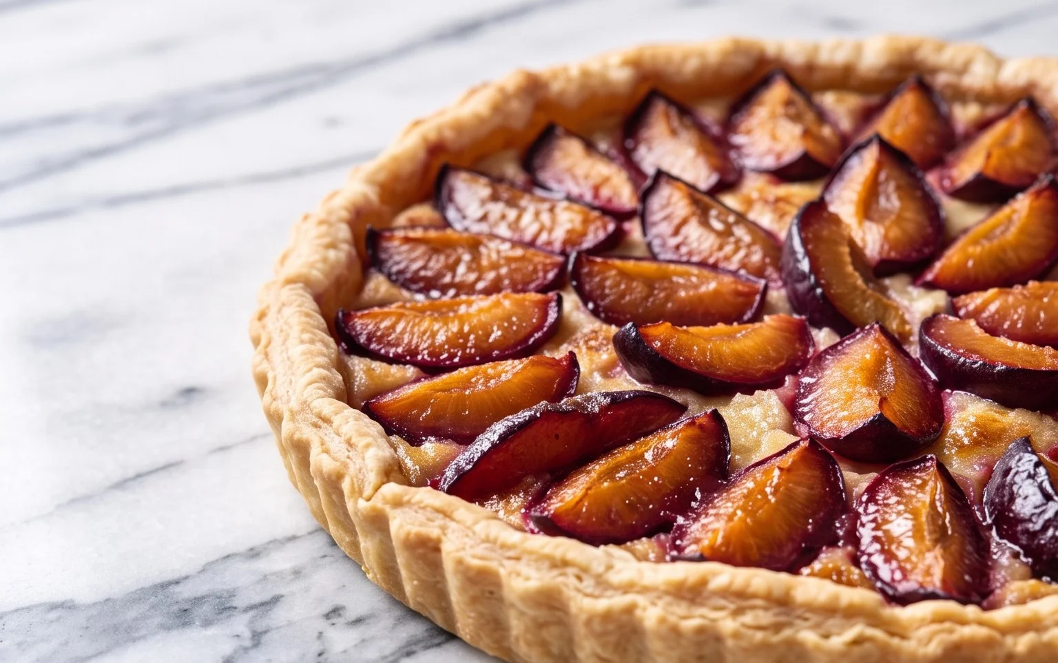 Tarte flamande aux prunes : astuce fond croustillant